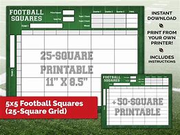 Image result for 5X5 Football Squares Printable