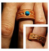 Image result for Leather Wedding Ring with Diamond