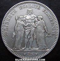 Image result for 1875 5 Francs Silver Coin