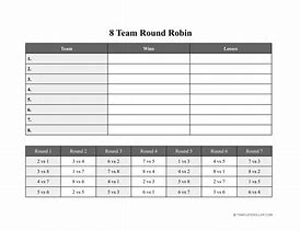 Image result for 10-Team Round Robin Schedule