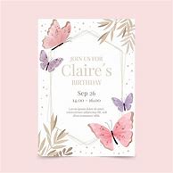 Image result for Butterfly Birthday Invitation Template