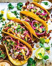 Image result for Tacos Meat and Vegetarian