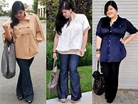 Image result for How to Style Flare Pants Plus Size Women