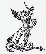 Image result for St. Michael Woodcut