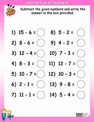 Image result for Math Subtraction Worksheets