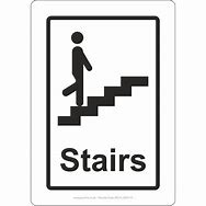 Image result for Caution Stairs Sign Black and White