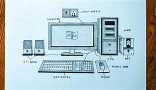 Image result for Computer Related Pencil Drawing