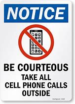 Image result for No Cell Phone Calls Sign