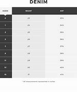 Image result for Hollister Jeans Size Chart