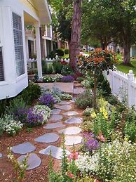 Image result for Flower Garden with Stepping Stone Path