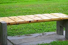 Image result for Cement Bench Top Wood Legs