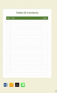 Image result for Free Blank Table of Contents Template