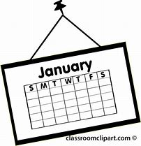Image result for January Calendar Clip Art Black and White