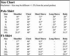 Inspire Lookz Size Chart For Polo Shirt Amp F1 Uniform