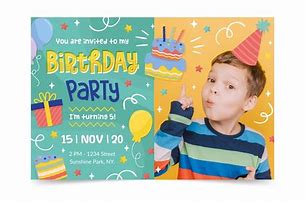 Image result for 1st Birthday Invitation Card for Kids