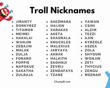 Image result for Troll Nicknames LOL