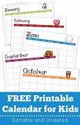 Image result for Monthly Calendar for Kids Printable