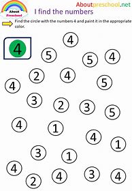 Image result for Find the Number Preschool Worksheet