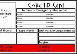 Image result for Child ID Card Template