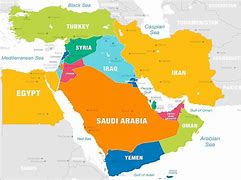 Image result for World Map with Middle East Highlighted