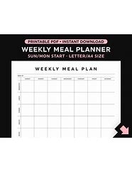 Image result for Weekly Meal Plan Template Word