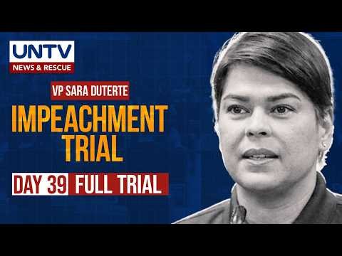 FULL TRIAL: Impeachment Trial of Vice President Sara Duterte, Day 39 – October 13, 2026