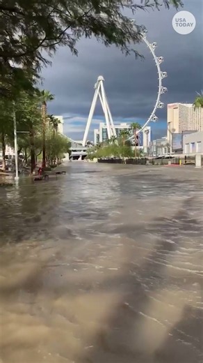 See Las Vegas streets become rivers inundated by Tropical Storm Rachel's rain