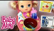 Crawling Baby Alive Go Bye-Bye Doll Morning Routine Feeding and Diaper Change