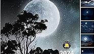 2024 Wall Calendar,Calendar 2024, July 2024 - December 2025, Wall Calendar Moon, 12" x 24" Opened,Full Page Months Thick & Sturdy Paper for Gift Perfect Calendar Organizing & Planning