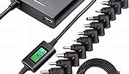 Universal Laptop Charger with LCD- Premium Quality, 45W Ultra Slim - AC Adapter Power Supply Cord with USB Port for Mobile/Tablet - for Notebooks Lenovo HP Toshiba Samsung Acer Asus Sony and More