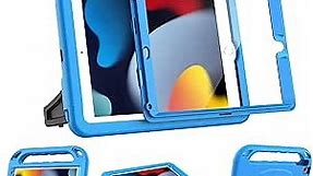 BMOUO Kids Case for New iPad 10.2 2021/2020/2019 - iPad 9th/8th/7th Generation Case for Kids, with Built-in Screen Protector, Shockproof Handle Stand Kids Case for iPad 10.2" (9th/8th/7th Gen) - Blue