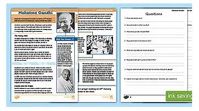 Gandhi Differentiated Reading Comprehension Activity