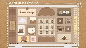 FREE TEMPLATE | How to make your laptop aesthetic: Canva & edit icon - Cute Brown Desktop Wallpaper