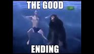 In water, chimps will drown: the good ending