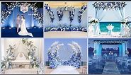 Simple and elegant blue themed wedding decor ideas / Beautiful Blue backdrop ideas for weddings