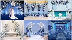 Simple and elegant blue themed wedding decor ideas / Beautiful Blue backdrop ideas for weddings