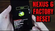 Nexus 6 Hard Factory Reset Fastboot Bootloader Recovery Mode