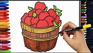 Apple Basket | Drawing and Coloring for Children | How to Draw and Color KidsTV