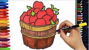Apple Basket | Drawing and Coloring for Children | How to Draw and Color KidsTV