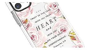 Frepstudio iPhone 14 Pro Max Clear Cute Case for Girls Women,Pink Rose Floral Inspirational Bible Verses Christian Quotes Proverbs 3:5 Soft Protective Case Compatible with iPhone 14 Pro Max