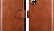 SUANPOT for Samsung Galaxy S21 6.2"(Non S21+) with RFID Blocking Leather Wallet case Credit Card Holder,Flip Folio Book Phone case Shockproof Cover Women Men for Samsung S21 case Wallet Brown