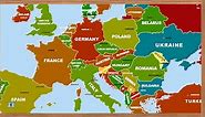 European Map: Countries, Capitals and National Flags (with Photos). Learn Geography #01