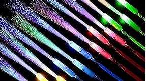 Zhanmai 24 Pieces Glow Fiber Wands Sticks LED Light Wands Fiber Optic Wands LED Flashing Sticks Glow Flashing Wands Fiber Optic Wands for Party Favors (Multicolor)