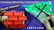 Easy Origami Exploding Brick Wall Tessellation (16X16 Grid)