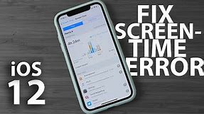 How to fix Screen Time error on iOS 12