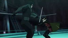 Nightwing vs. Robin in the Batcave