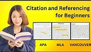 Citation and Referencing for Beginners Part II