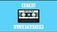 Retro Cassette Tape Illustration in Affinity Designer
