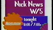 Nickelodeon Nick News W/5 1993 Promo