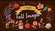 Fall Watercolor Clipart/ 40 Autumn clipart images